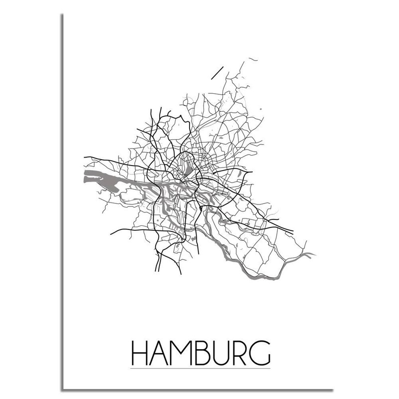 Hamburg Plattegrond poster - B2 poster (50x70cm) - 