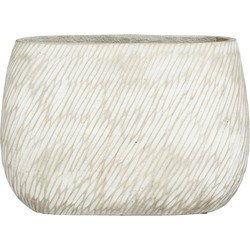 Mica Decorations Bloempot Elio - 42x20x30 cm - cement - Licht Grijs