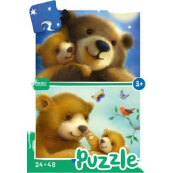 Puzzel bear family 24 plus 48st - Hortus