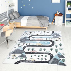 Tapijtenloods Vloerkleed Verkeer Laagpolig Anime Kids Creme- 120x170 CM