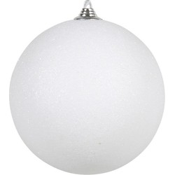 Othmar Decorations Grote decoratie kerstbal - wit glitters - 25 cm - kunststof - Kerstbal