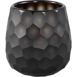 PTMD Windlicht Eboney - 11x11x11 cm - Glas - Bruin