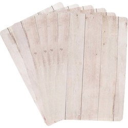 6x Placemat beige hout print 44 cm - Placemats