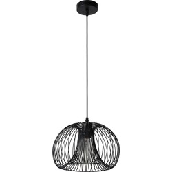 Zwarte sierlijke hanglamp 30 cm Ø E27 metaaldraad