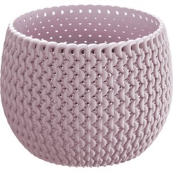 Plantenpot/bloempot kunststof dia 18 cm en hoogte 13.5 cm midden roze - Plantenpotten