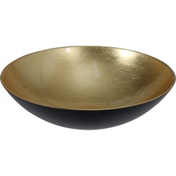 Kunststof decoratie schaal goud rond D28 cm - Decoratieve Schaal (binnen)