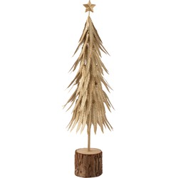 J-line - Kerstboom Metaal Glitter Goud Small - 16x16x57cm