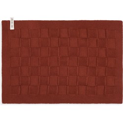 Knit Factory Gebreide Placemat - Onderlegger Uni - Roest - 50x30 cm