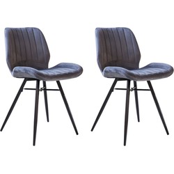 Set van 2 eetkamerstoelen Beau velvet