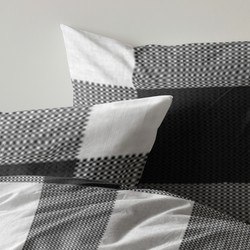 Cotton Rich Collection - Dekbedovertrek - Swedish Blocks - 200x200/220 - 2 Kussenslopen Van 60x70 cm - Grijs