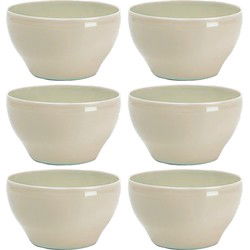 PlasticForte kommetjes/schaaltjes - 4x - dessert/ontbijt - kunststof - D14 cm - beige - Kommetjes