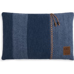 Knit Factory Roxx Sierkussen - Jeans/Indigo - 60x40 cm - Inclusief kussenvulling