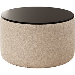 Meubella Salontafel Marcio - Beige teddystof - Boucle  - 75 cm