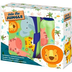 Jungle Kids - Into the JungleA lunchbox set voor kinderen - 2-delig - groen - aluminium/kunststofA - Lunchboxen