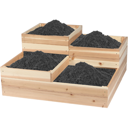HIXA Moestuin Kweekbak - Plantenbak - Verhoogd - voor Zaden & Planten - 80x80cm - Hout - Naturel
