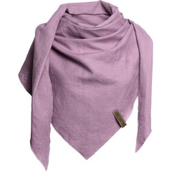 Knit Factory Jill Gebreide Omslagdoek - Driehoek Sjaal Dames - Mauve - 190x85 cm