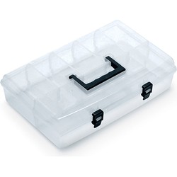 Kistenberg Sorteerbox/vakjes koffer - kleine spullen - 6 vaks - kunststof - 36 x 24 x 8.5 cm - Opbergbox