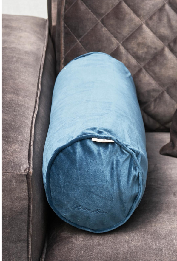 Rivièra Maison Velvet Roll Pillow ocean blue 55x19 - 