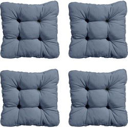 Madison -  Zitkussen Florance Panama safier blue - Ca. 47x47 cm - Set van 4