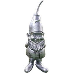 Tuinkabouter 1 Meter - Kabouter Tuin - Tuindecoratie - Cadeau - Zilver - 100 cm