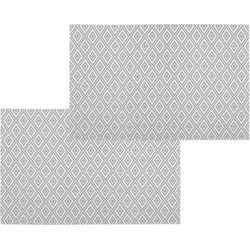 Set van 10x stuks placemats grafische print wit texaline 45 x 30 cm - Placemats