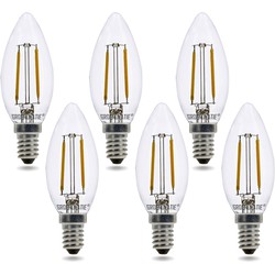 Groenovatie E14 LED Filament Kaarslamp 2W Warm Wit Dimbaar 6-Pack