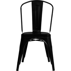 QUVIO Metalen stoel - Luciano - Zwart