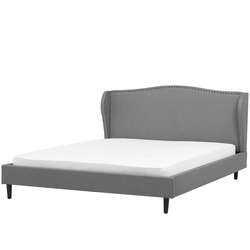 Beliani COLMAR - Tweepersoonsbed-Grijs-Polyester