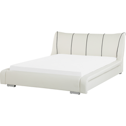 NANTES  - Tweepersoonsbed - Wit - 160 x 200 cm - Leer
