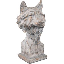 PTMD Laika Beeld Wolvenhoofd - 20 x 17 x 31 cm - Poly - Bruin