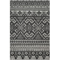 Safavieh Boho Indoor Woven Area Rug, Adirondack Collection, ADR107, in Silver & Black, 122 X 183 cm