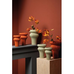 PTMD Bloempot Glenna - 17x17x24 cm - Keramiek - Oranje