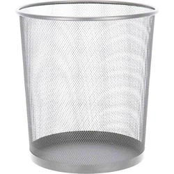 Gerimport Prullenmand - zilver - 12L - metaal - Prullenmanden