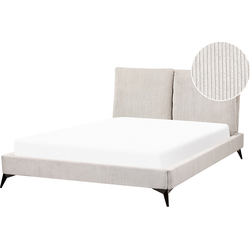 MELLE  - Tweepersoonsbed - Lichtbeige - 140 x 200 cm - Corduroy