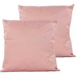 Anna's Collection Sierkussen voor binnen en buiten - 2x - oud roze - 60 x 60 cm - tuinkussen - Sierkussens