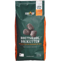 Fire-up houtskool briketten - 1x zak met 5 kilo - BBQ/Barbeque artikelen - Briketten