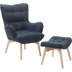 Beliani VEJLE - Fauteuil-Blauw-Polyester