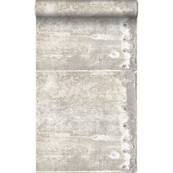 Origin Wallcoverings behang grote verweerde roestige metalen platen met klinknagels gebroken wit - 53 cm x 10,05 m - 337230