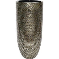 PTMD Adrija Champagne Round Poly Shell Bamboo Pot L