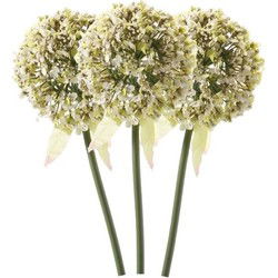 3 x Kunstbloemen steelbloem witte sierui 70 cm - Kunstbloemen