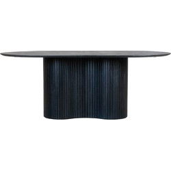 Eettafel Ovaal 200cm - Zwart - Hout - Eettafel Ava