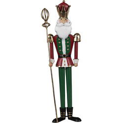 Clayre & Eef Kerstdecoratie Notenkraker Groen Rood Metaal