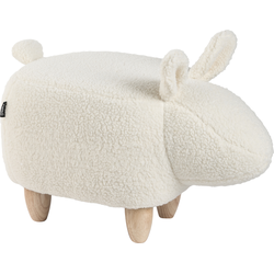 Beliani BUNNY - Dierenhocker-Wit-Polyester, Katoen