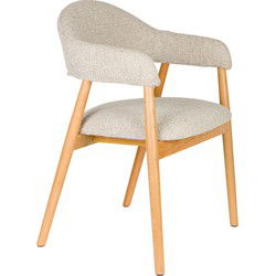 Housecraft Living Indy Eetkamerstoel met leuning Licht Bruin/ Beige - Set van 2