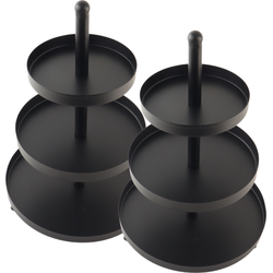 OTIX Etagere - 3 Laags - Set van 2 - Serveertoren - Serveerschaal - Zwart - Metaal - IRONA