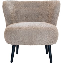 Fauteuil Bouclé - Taupe - Fauteuil Pieter