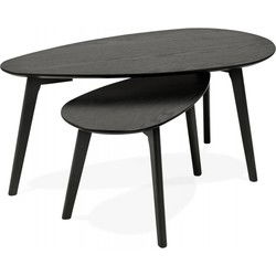 STOKOLM design bijzettafels 100x50x40 cm Zwart