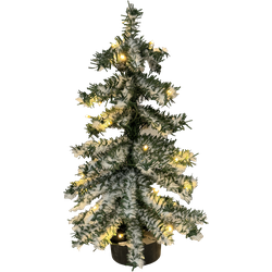 Excellent Trees® Valbo Mini Kerstboom 50 cm met batterij verlichting en Sneeuw - Kunstkerstboom met 72 Lampjes