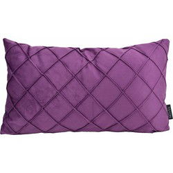 Sierkussen Velvet Cross Paars | 30 x 50 cm | Velvet/Polyester