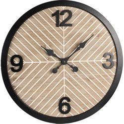 Clayre & Eef Wandklok Bruin Zwart Hout